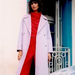 ZARA Red Wide Leg High-Waisted Pants – Size M